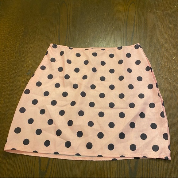NWOT PLT Pink Polkadot Off Shoulder Corset Top & Mini Skirt Size 6 - Picture 10 of 14